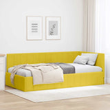 vidaXL Corner Bed Frame with Headboard Blue 80 cm x 200 cm Velvet