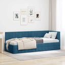 vidaXL Hoek Bed Frame met hoofdeinde Blauw 80 cm x 200 cm Fluweel