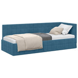 vidaXL Hoek Bed Frame met hoofdeinde Blauw 80 cm x 200 cm Fluweel