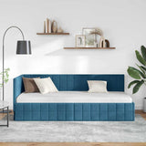 vidaXL Hoek Bed Frame met hoofdeinde Blauw 80 cm x 200 cm Fluweel