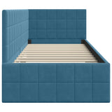 vidaXL Hoek Bed Frame met hoofdeinde Blauw 80 cm x 200 cm Fluweel