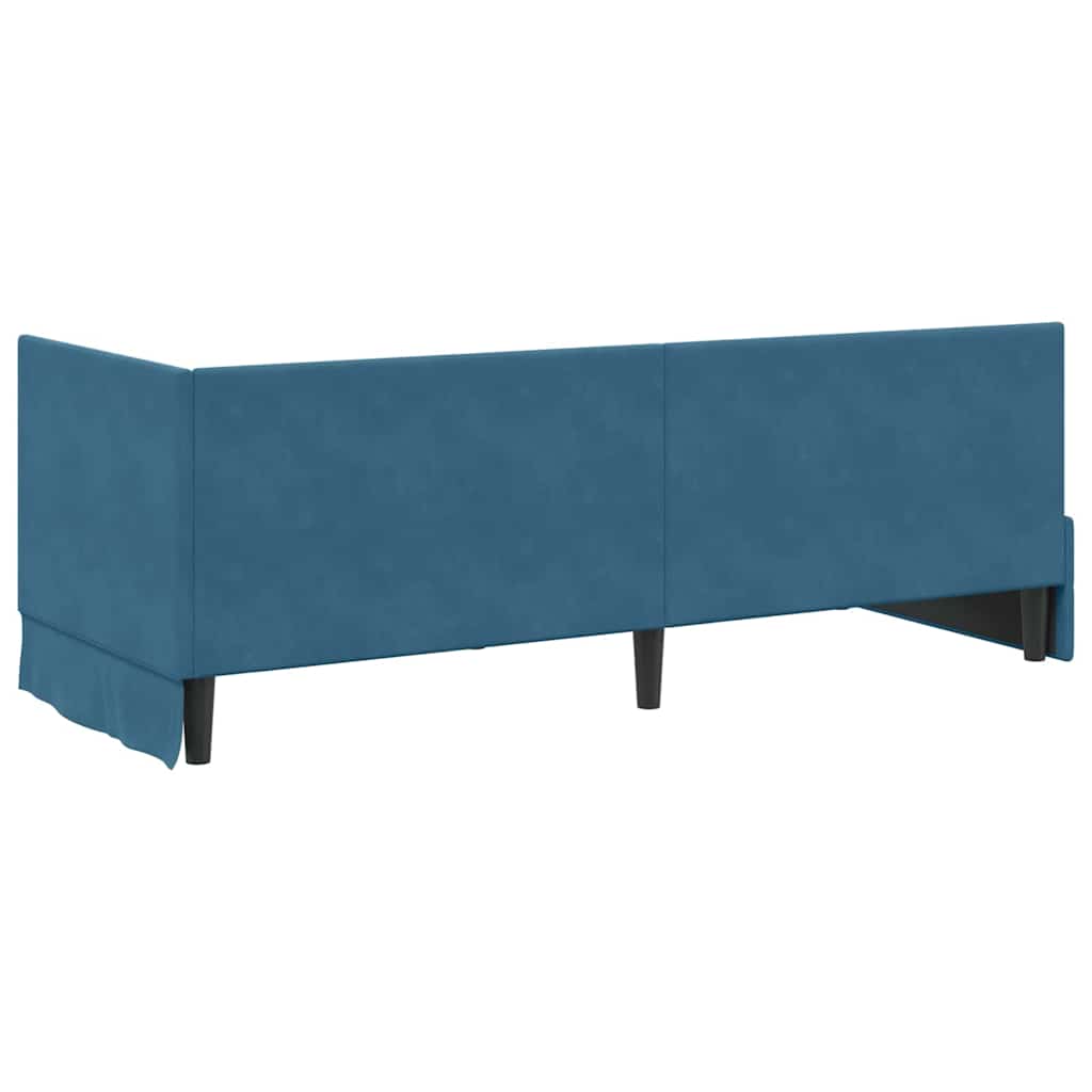 vidaXL Hoek Bed Frame met hoofdeinde Blauw 80 cm x 200 cm Fluweel