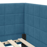 vidaXL Hoek Bed Frame met hoofdeinde Blauw 80 cm x 200 cm Fluweel