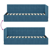 vidaXL Hoek Bed Frame met hoofdeinde Blauw 80 cm x 200 cm Fluweel