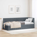 vidaXL Hoek Bed Frame met hoofdeinde Blauw 80 cm x 200 cm Fluweel
