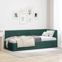 vidaXL Hoek Bed Frame met hoofdeinde Blauw 80 cm x 200 cm Fluweel