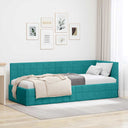 vidaXL Hoek Bed Frame met hoofdeinde Blauw 80 cm x 200 cm Fluweel