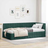 vidaXL Hoek Bed Frame met hoofdeinde Blauw 80 cm x 200 cm Fluweel