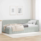 vidaXL Hoek Bed Frame met hoofdeinde Blauw 80 cm x 200 cm Fluweel