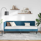 vidaXL Corner Bed Frame with Headboard Blue 80 cm x 200 cm Velvet