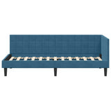 vidaXL Corner Bed Frame with Headboard Blue 80 cm x 200 cm Velvet