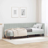 vidaXL Corner Bed Frame with Headboard Blue 80 cm x 200 cm Velvet