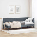 vidaXL Corner Bed Frame with Headboard Blue 80 cm x 200 cm Velvet