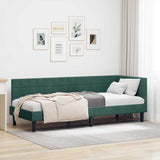 vidaXL Corner Bed Frame with Headboard Blue 80 cm x 200 cm Velvet
