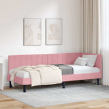 vidaXL Corner Bed Frame with Headboard Blue 80 cm x 200 cm Velvet
