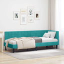 vidaXL Corner Bed Frame with Headboard Blue 80 cm x 200 cm Velvet