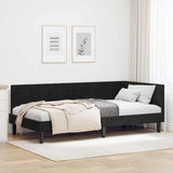 vidaXL Corner Bed Frame with Headboard Blue 80 cm x 200 cm Velvet