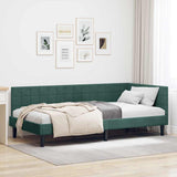 vidaXL Corner Bed Frame with Headboard Blue 80 cm x 200 cm Velvet