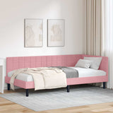 vidaXL Corner Bed Frame with Headboard Blue 80 cm x 200 cm Velvet