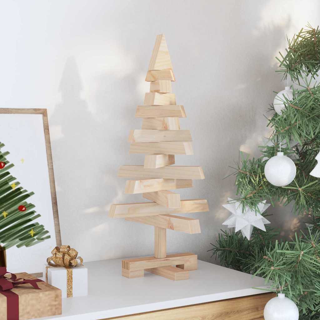 vidaXL Kerstbomen met standaard Naturel 60 cm Massief grenenhout