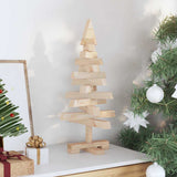 vidaXL Kerstbomen met standaard Naturel 60 cm Massief grenenhout