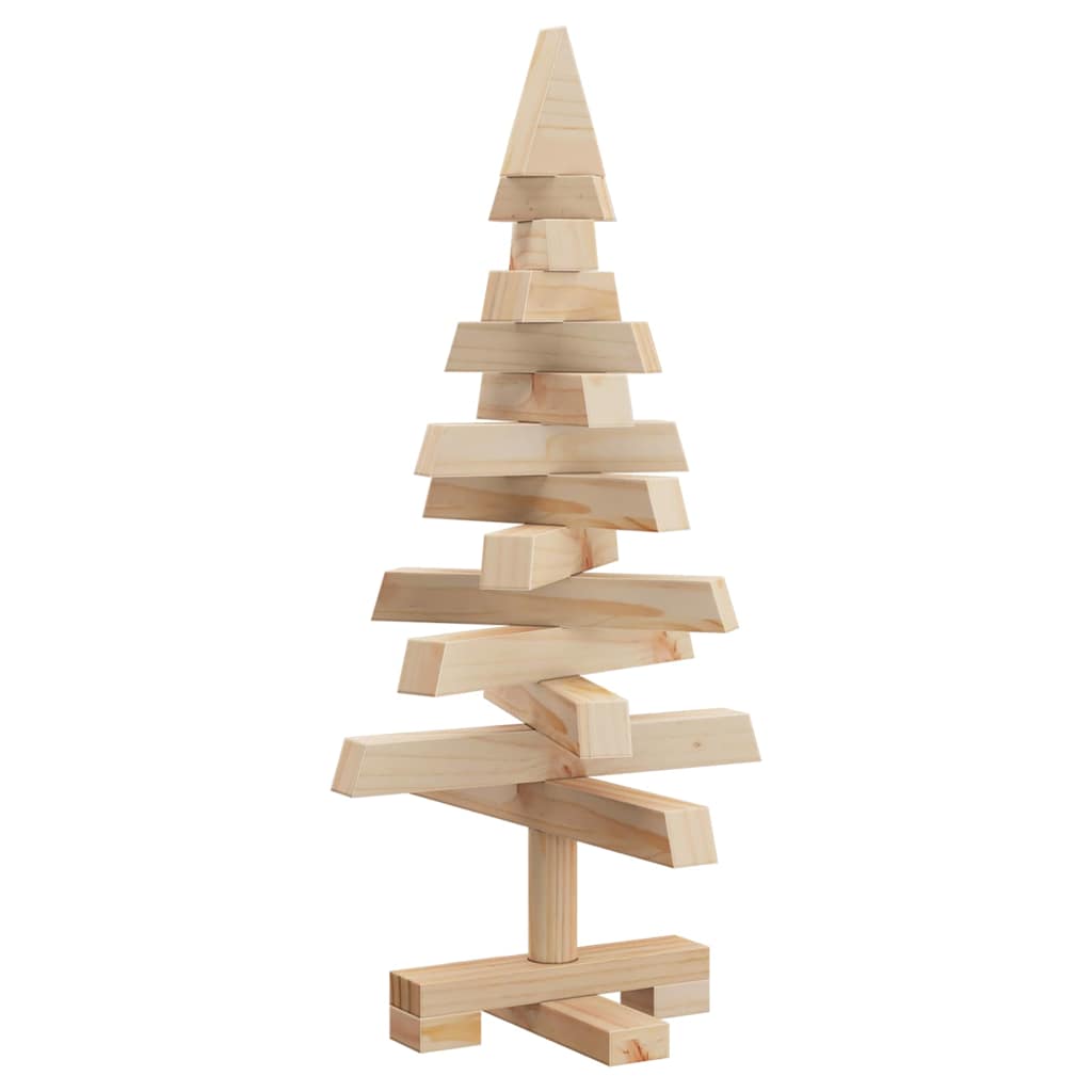vidaXL Kerstbomen met standaard Naturel 60 cm Massief grenenhout