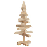 vidaXL Kerstbomen met standaard Naturel 60 cm Massief grenenhout