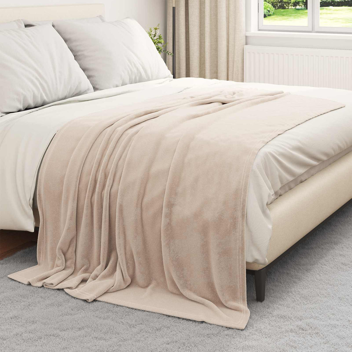vidaXL plaid Beige 130 x 150 cm 0.5 kg Fleece