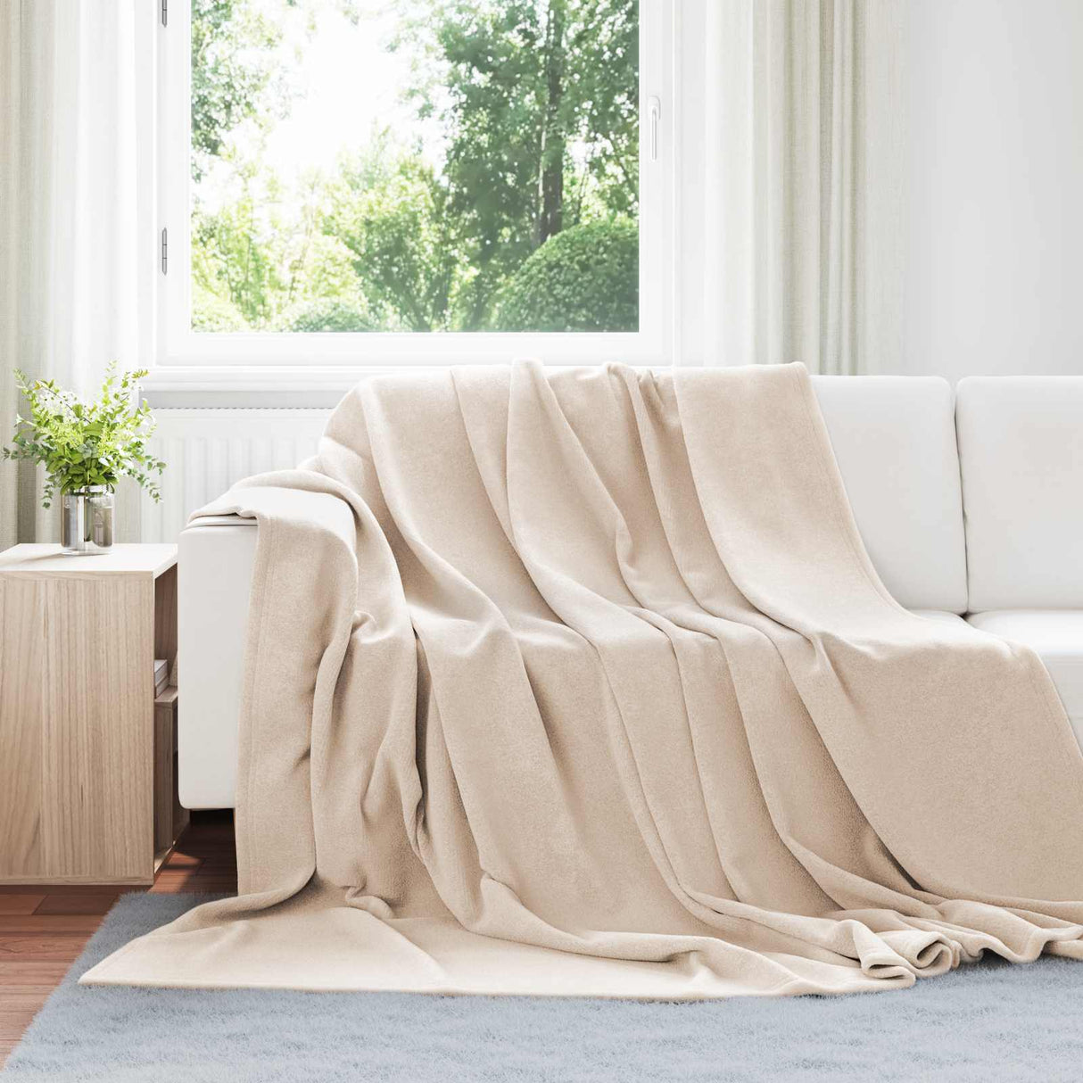 vidaXL plaid Beige 130 x 150 cm 0.5 kg Fleece