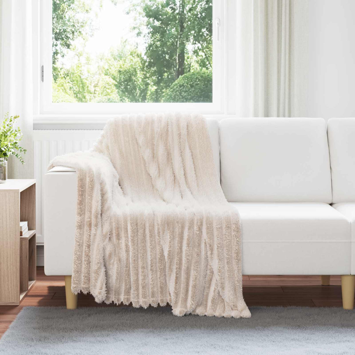 vidaXL Dekentje Beige 150 x 130 cm 0.45 kg Fleece