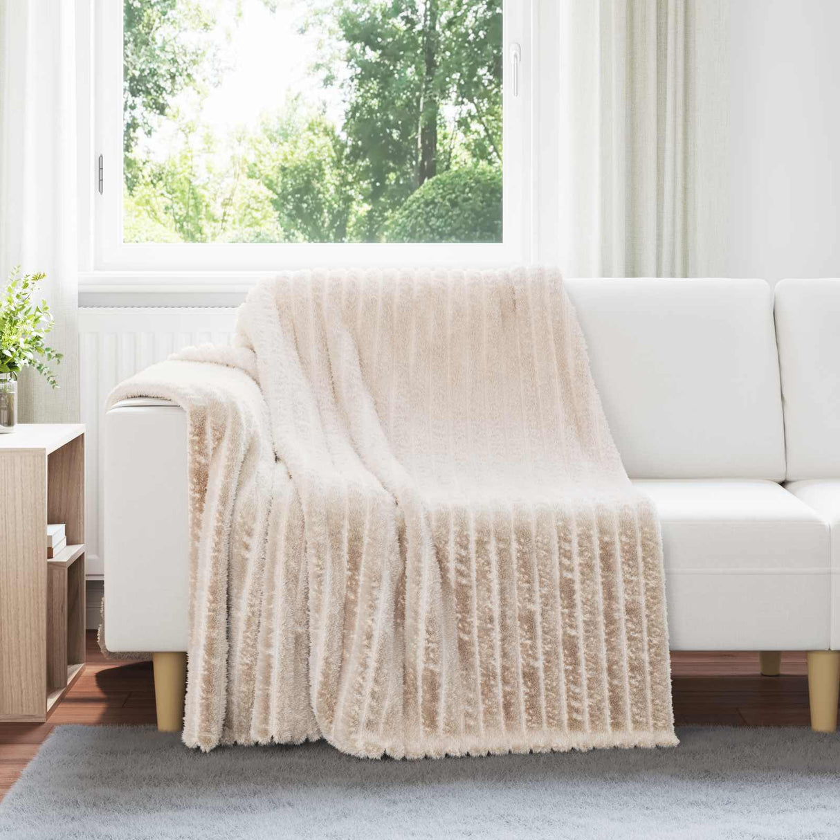 vidaXL Dekentje Beige 150 x 130 cm 0.45 kg Fleece