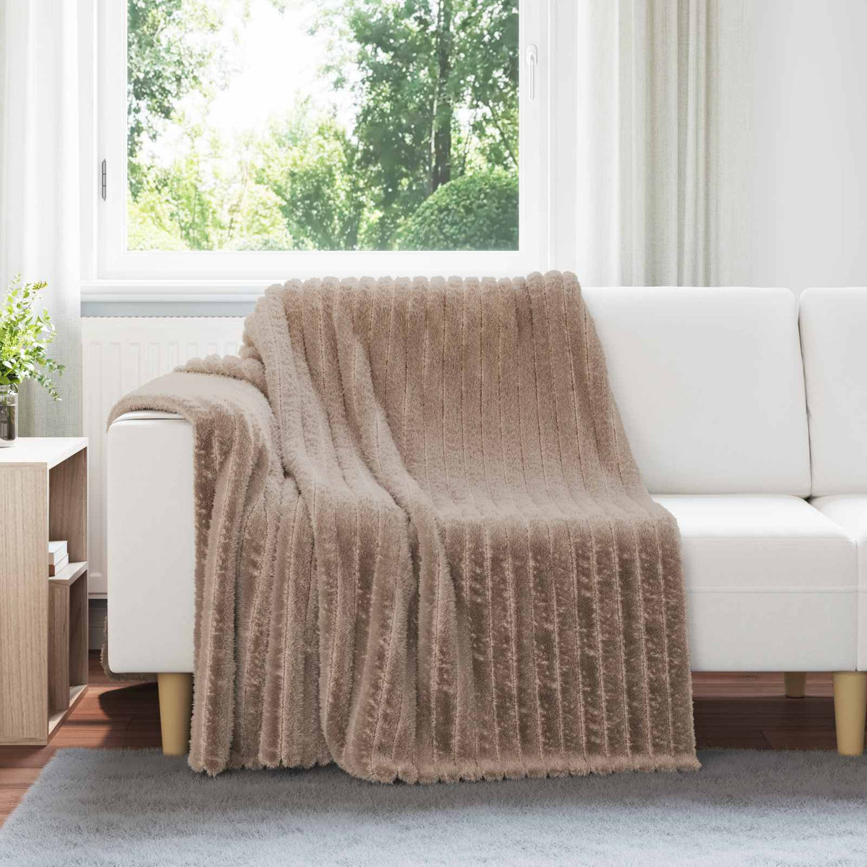 vidaXL Dekentje Beige 150 x 130 cm 0.45 kg Fleece