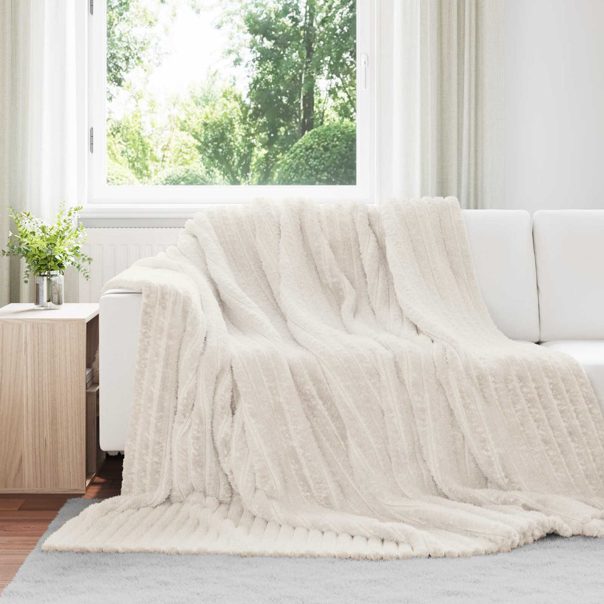 vidaXL Dekentje Beige 150 x 130 cm 0.45 kg Fleece