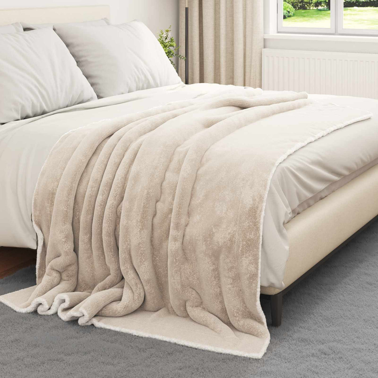 vidaXL plaid Beige 130 x 150 cm 1 kg Fleece