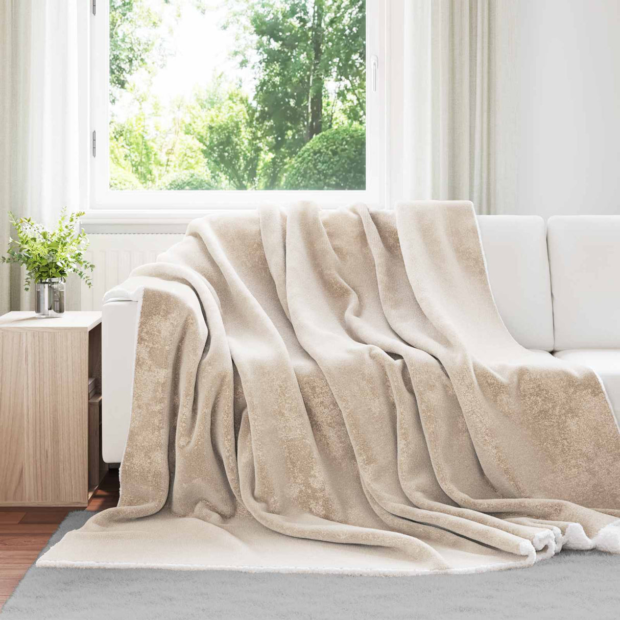 vidaXL plaid Beige 130 x 150 cm 1 kg Fleece