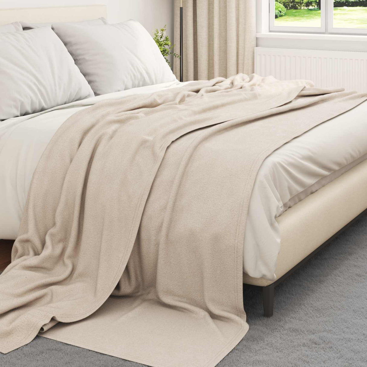 vidaXL throw Beige 170 x 130 cm 0.33 kg Fleece