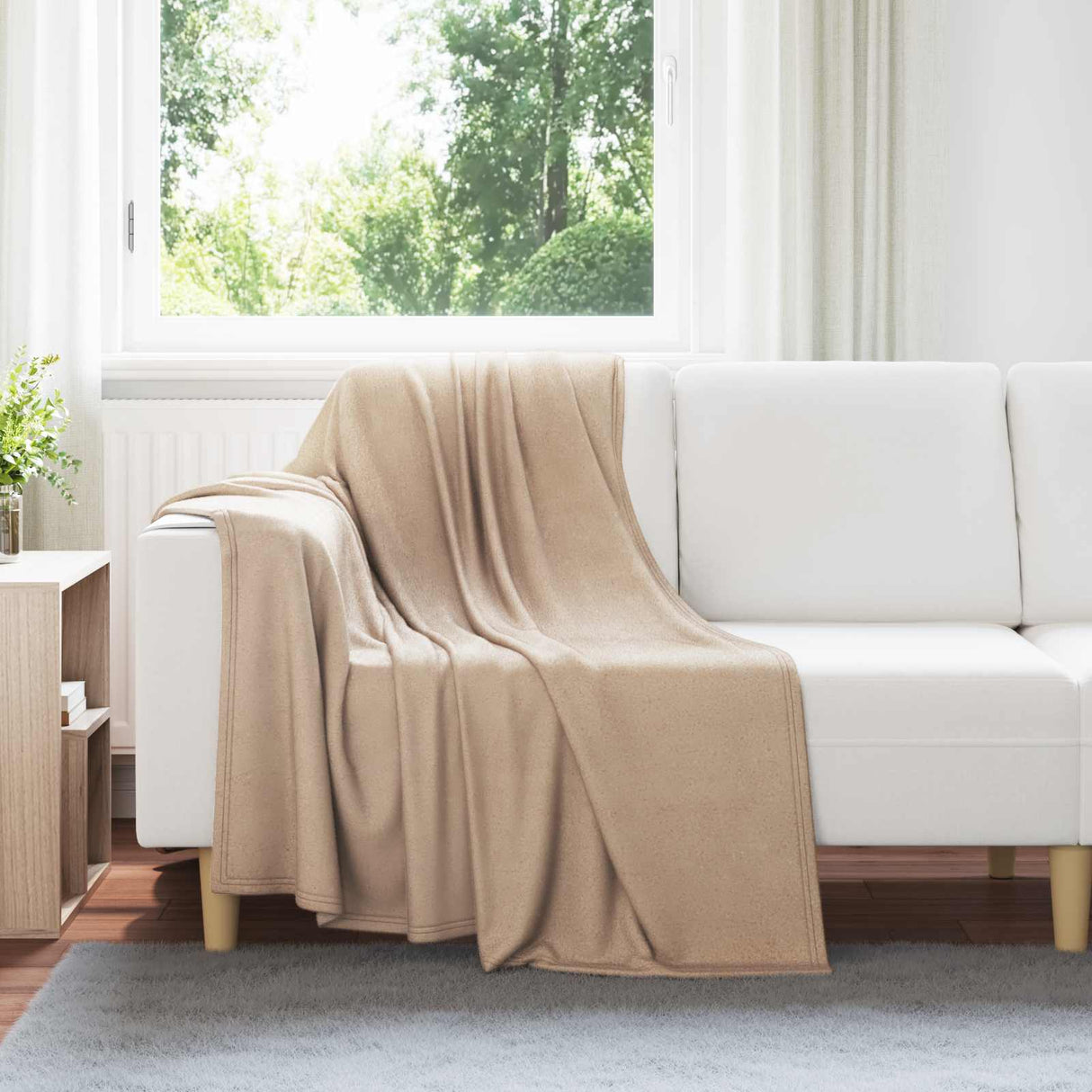 vidaXL throw Beige 170 x 130 cm 0.33 kg Fleece