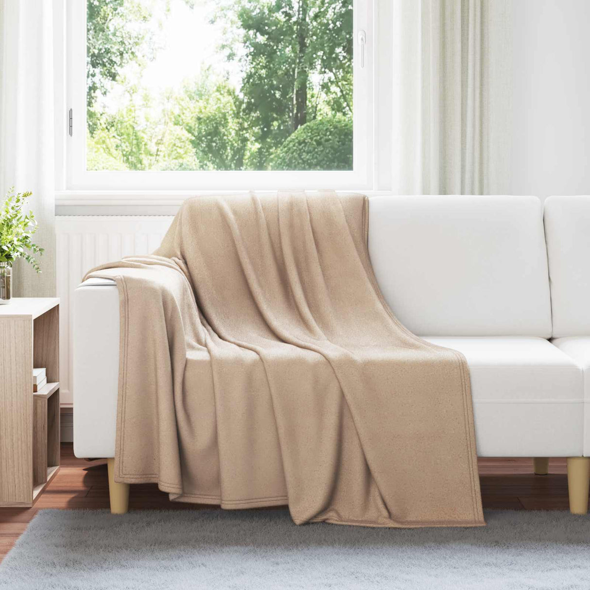 vidaXL throw Beige 170 x 130 cm 0.33 kg Fleece