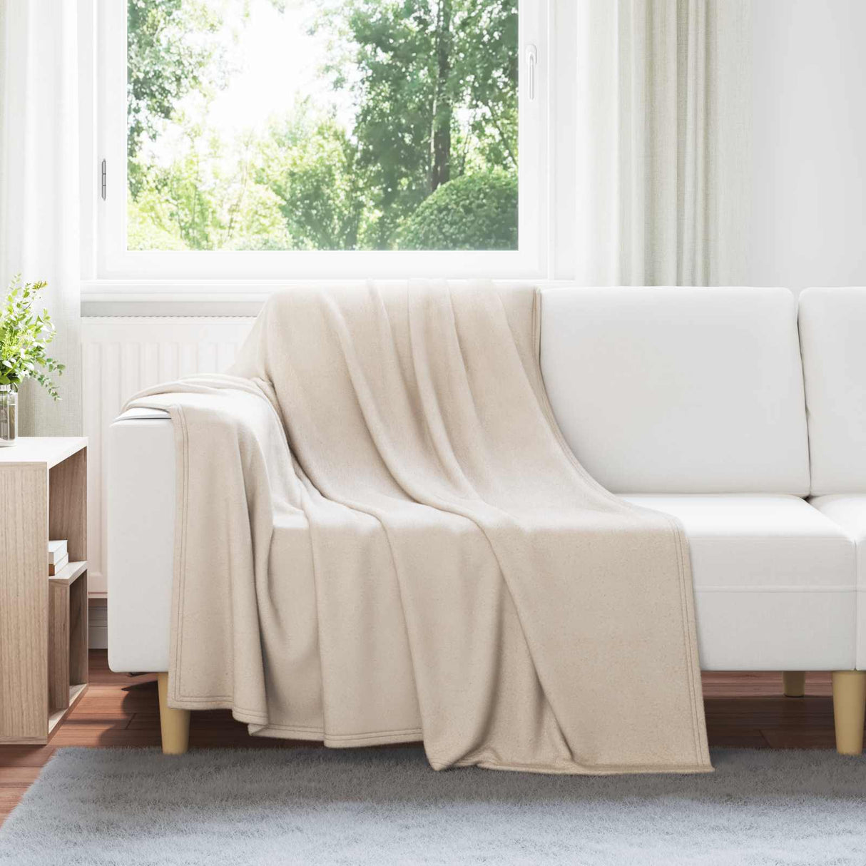 vidaXL throw Beige 170 x 130 cm 0.33 kg Fleece