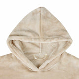 vidaXL Deken hoodie Beige S Flanel