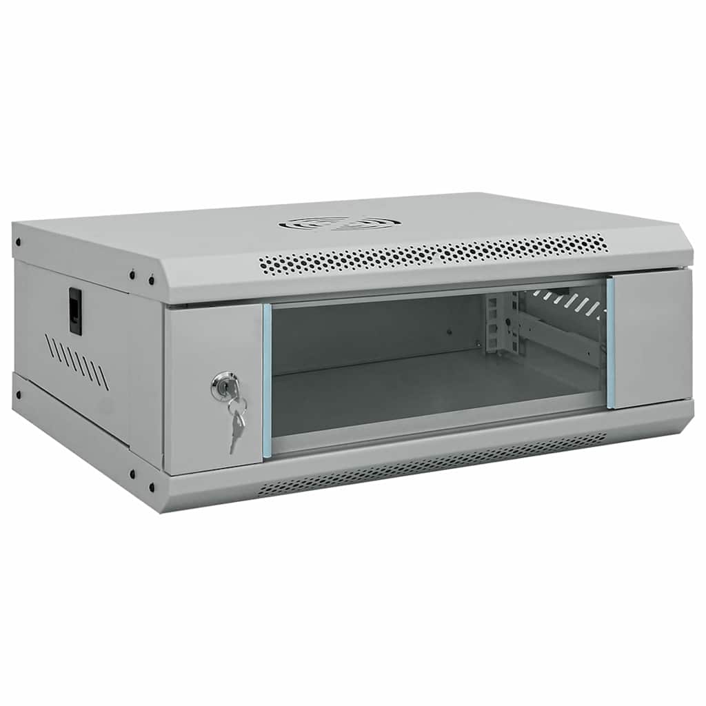 vidaXL Netwerkkast voor aan de muur 4U 19" IP20 600x450x285 mm