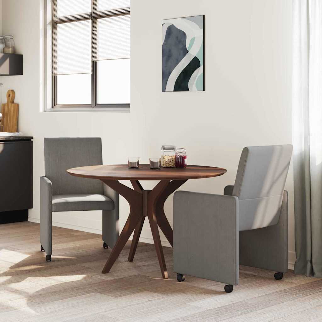vidaXL Eetkamerstoelen met wielen 2 pcs Lichtgrijs 57 x 66 x 94 cm