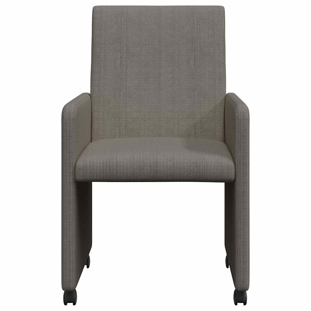 vidaXL Eetkamerstoelen met wielen 2 pcs Lichtgrijs 57 x 66 x 94 cm