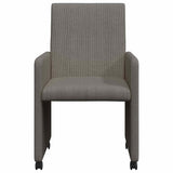 vidaXL Eetkamerstoelen met wielen 2 pcs Lichtgrijs 57 x 66 x 94 cm