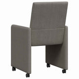 vidaXL Eetkamerstoelen met wielen 2 pcs Lichtgrijs 57 x 66 x 94 cm