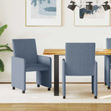 vidaXL Eetkamerstoelen met wielen 2 pcs Lichtgrijs 57 x 66 x 94 cm