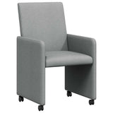 vidaXL Dining Chairs with Wheels 2 pcs Light Grey 57 x 66 x 94 cm