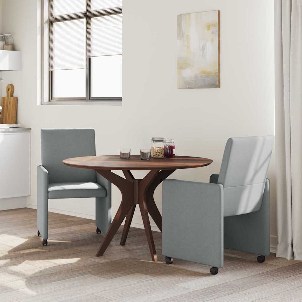 vidaXL Dining Chairs with Wheels 2 pcs Light Grey 57 x 66 x 94 cm