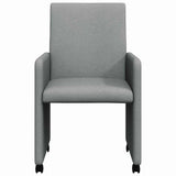 vidaXL Dining Chairs with Wheels 2 pcs Light Grey 57 x 66 x 94 cm