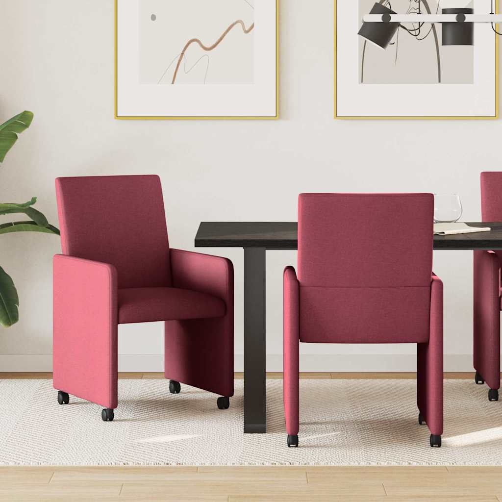 vidaXL Dining Chairs with Wheels 2 pcs Light Grey 57 x 66 x 94 cm
